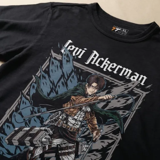 Футболка чоловіча з  принтом Атака Титанов Леви Акерман 4 Розмір 48 Дніпро