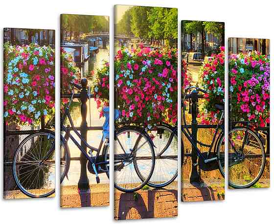 Модульная картина Цветы Велосипед Art-169_5 115x170 см Киев