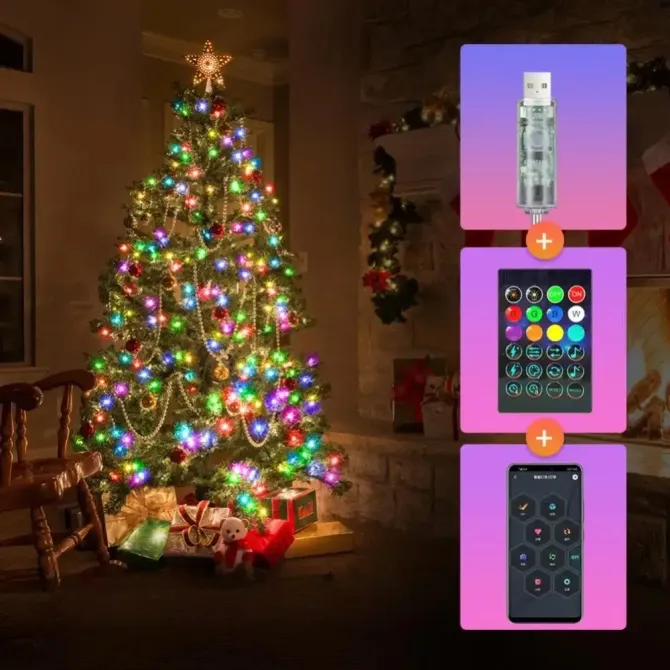 Розумна смарт гірлянда Niki Light smart роса rgb керування через смартфон пульт 20 метрів 200 лед Київ - фото 5