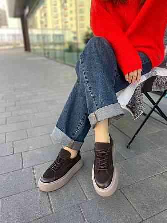 Кеди жіночі M.KRAFT коричневі шкіра+замша весна-осінь розмір 37-40 (21605) Київ