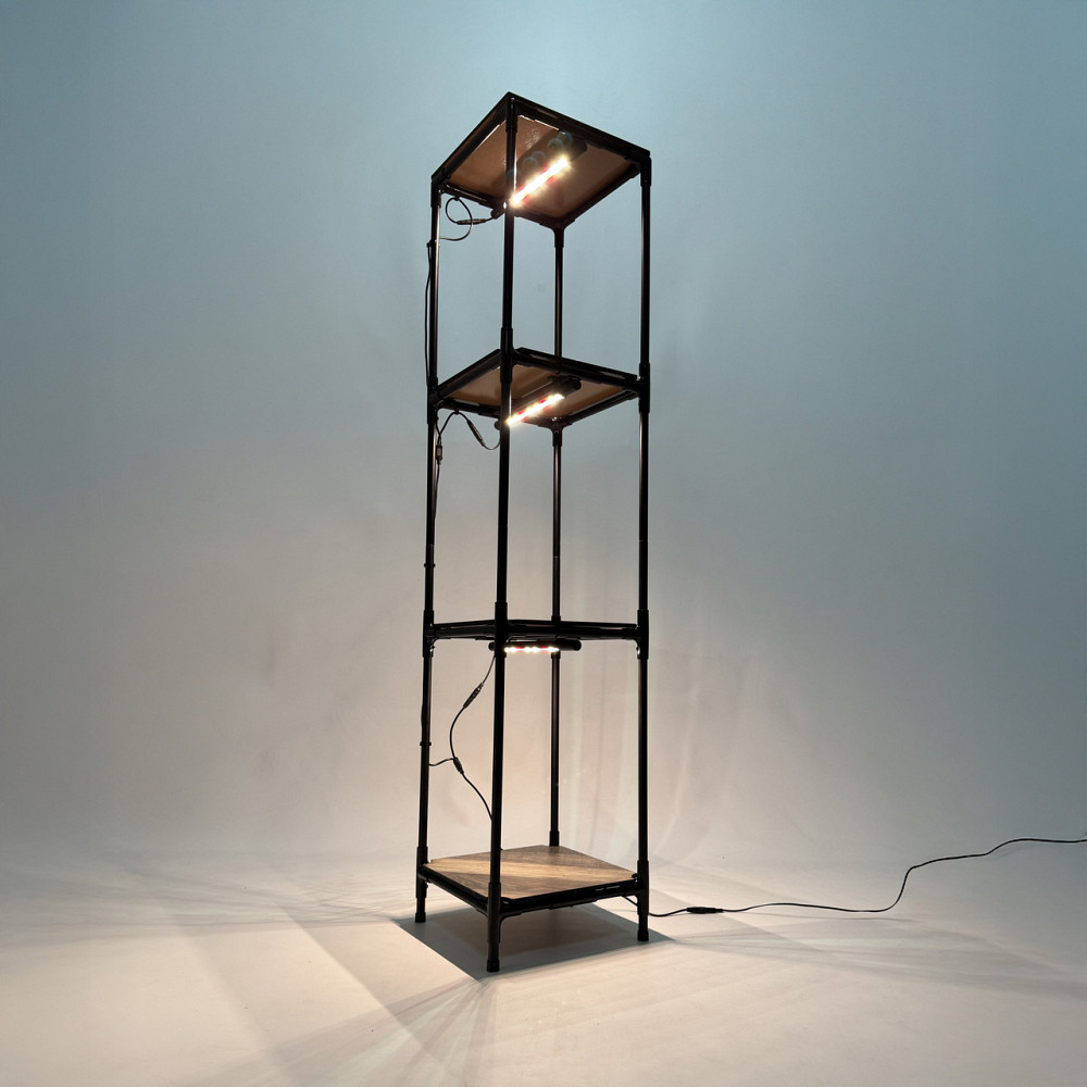 Полиця Troya Light підлогова висока 1,45 м 4х рівнева металева полиця-стелаж з підсвічуванням для ро Бориспіль - фото 7