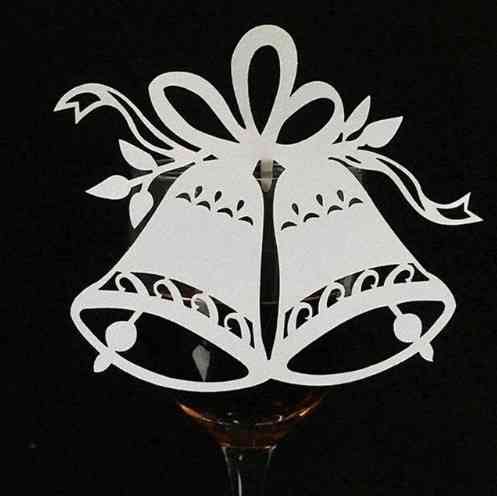 Рассадочные карточки на новый год Колокольчики 10 штук белый Киев