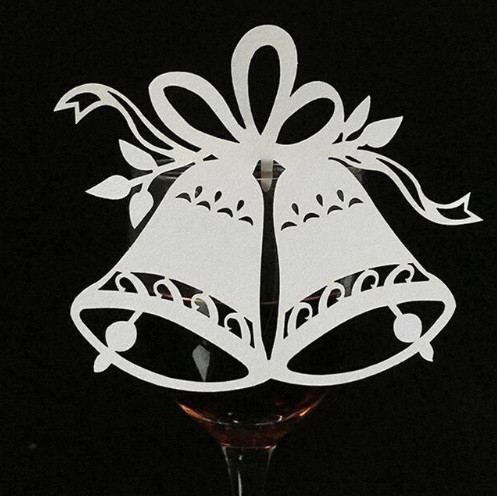 Розсадочні картки на новий рік Дзвіночки 10 штук білий Київ - фото 1