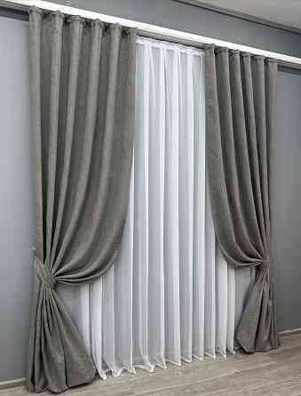 Комплект штор VR-Textil Жакард Viva Marmo № 1788ш Сірий 150х290 см 2 шт (33-0745) Киев