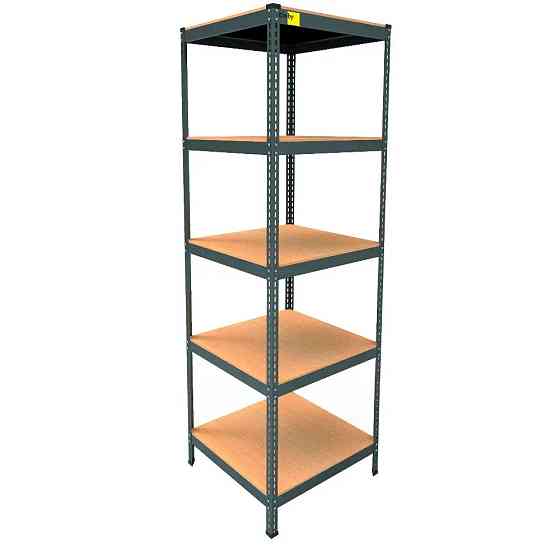 Металевий стелаж Emby Light Series (розмір 2100х600x600мм) 5 полиць ДСП до 100кг Чорний Київ