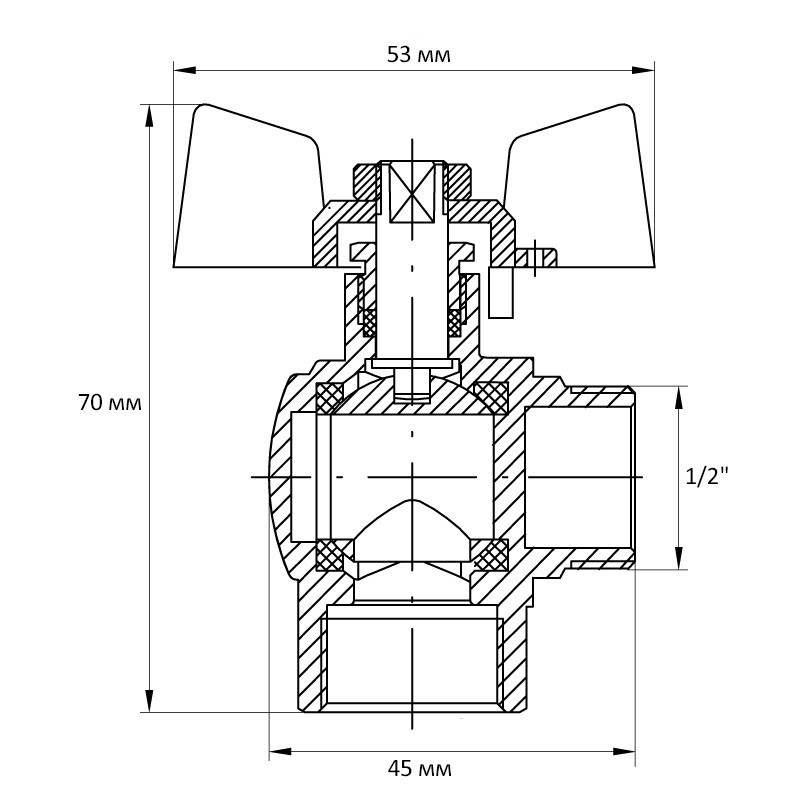 Кран кульовий Koer 1/2" ГШМ кутовий (KR.208) (KR2805) Київ - фото 5