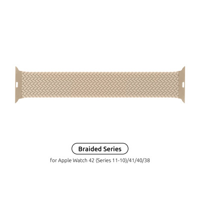 Ремешок для смарт-часов Armorstandart Braided Solo Loop для Apple Watch 42 (Series 11-10)/41/40/38 Beige Size 2 (120 mm) (ARM64891) Винница - изображение 4