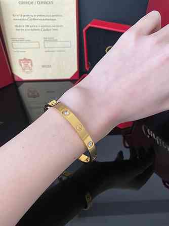 Cartier браслет love з викруткою / лимонне золото AU 750 / Cartier браслет у подарунковій упаковці Одеса