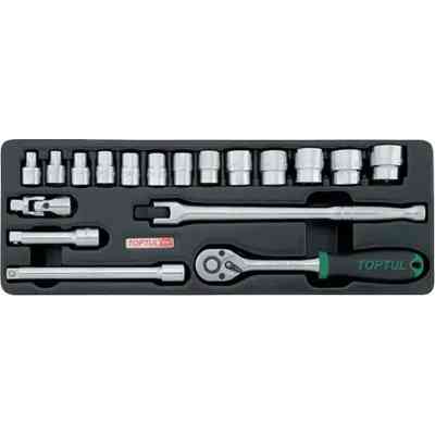 Набір інструментів Toptul з тріскачкою, в ложементі 3/8" (GCAT1808) Вінниця