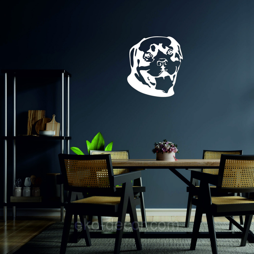 Декоративное настенное Панно «Ротвелер», Декор на стену 70*70 см, Белый Киев - изображение 6