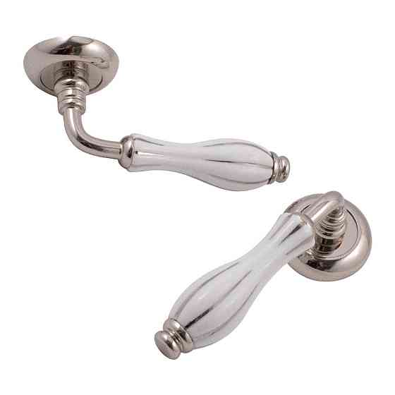 Ручка Fimet 148-231c F21 Lady никель/фарфор Белый/серебр. полоска R ф/с Киев