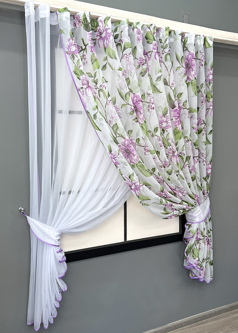 Кухонные шторки VR-Textil № 101к с подвязками разноцветные 330х170 см (52-1220) Киев - изображение 2