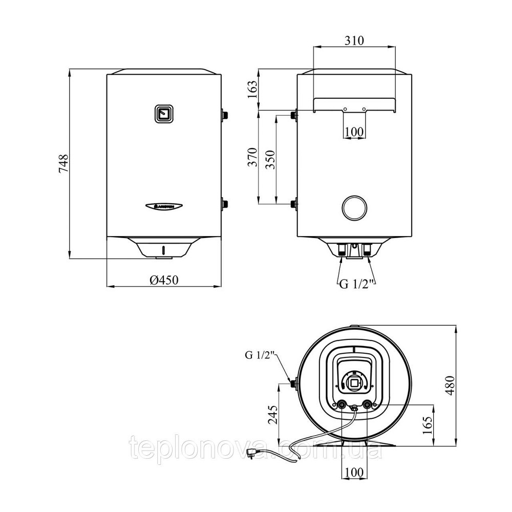 Водонагрівач Ariston PRO1 R 80 VTD 1,8K  з мокрим ТЕНом 3201814 Чернівці - фото 2