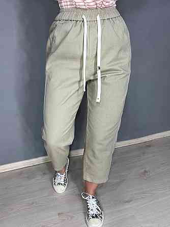 Джинси жіночі A-N 9962 MOM кюлоти укорочені резинка на таліі шнурок бежеві, бежевий, L, L, 83 см, 108 см Київ