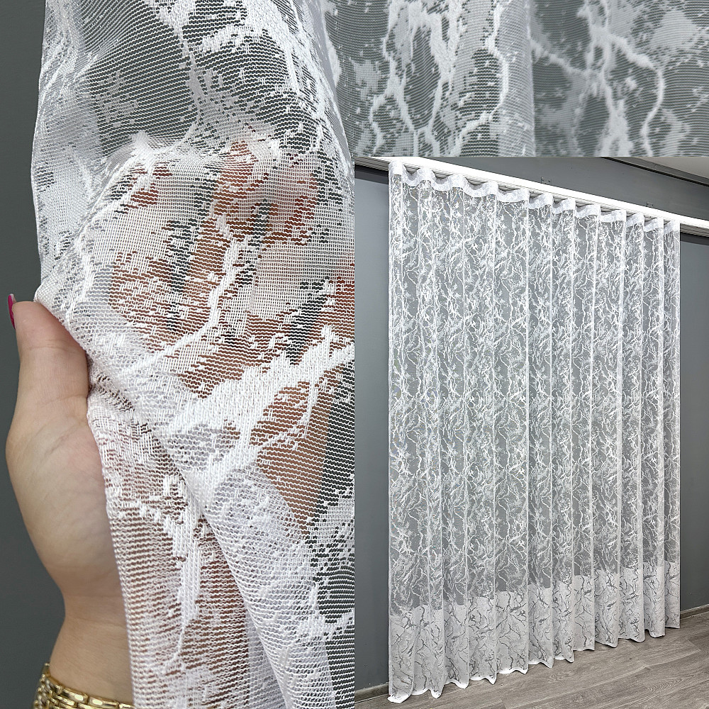 Тюль жакард "Преміум" колір білий 1783т Київ - фото 1