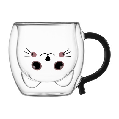 Набор чашек Ardesto Animals BAR 250 мл 2 шт прозорий (AR2625BAR) Винница - изображение 2