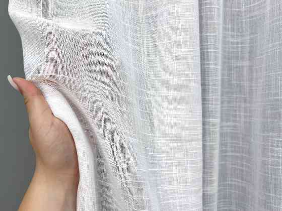Тюль VR-Textil 2083т Льон щільний однотонний Білий 400х270 см (42-1296) Київ