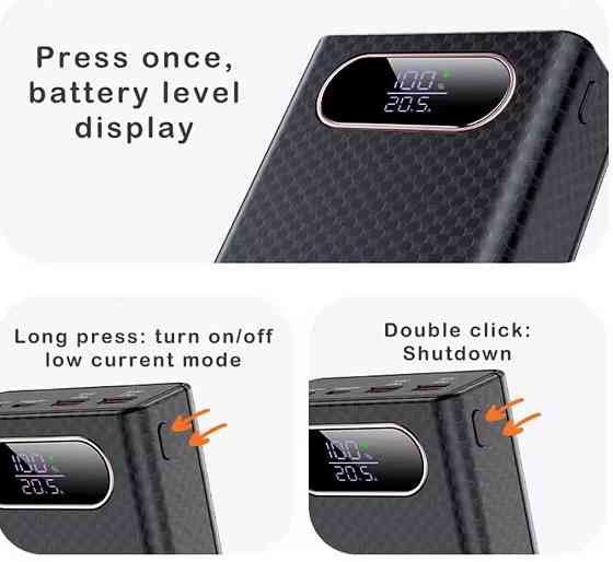 Павербанк корпус 100w для ноутбука ёмкость 30000mAh 21700 PD QC type C. Київ