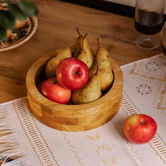 Дерев'яна миска для подачі 27 см глибока з дуба B1W270226 Коломия