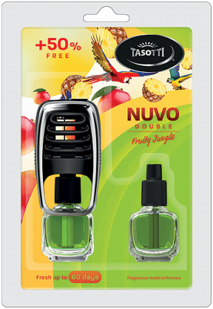 Ароматизатор для авто на обдув "Nuvo" Fruity Jungle (Фруктові джунглі) з запаскою 8+8мл Tasotti Київ