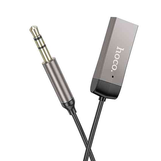 Bluetooth-ресивер HOCO E78 Benefit car AUX BT receiver with cable Black Metal Gray (6942007605663 ) Київ