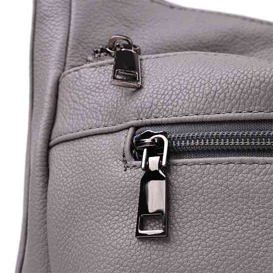 Женская сумка с двумя ремешками из натуральной кожи Vintage 23054 Серый Киев