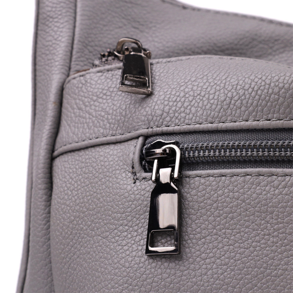 Женская сумка с двумя ремешками из натуральной кожи Vintage 23054 Серый Киев - изображение 5