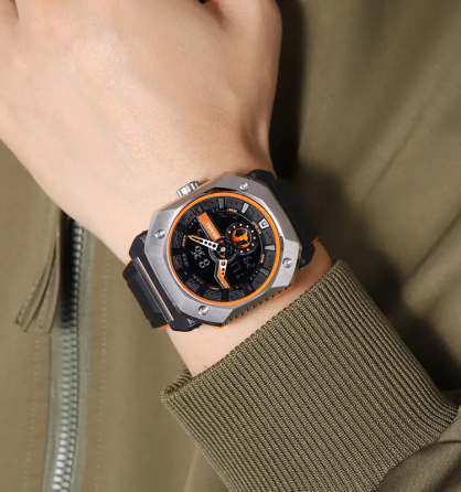 Часы мужские спортивные наручные Skmei 2272 (Черный с оранжевым) Киев