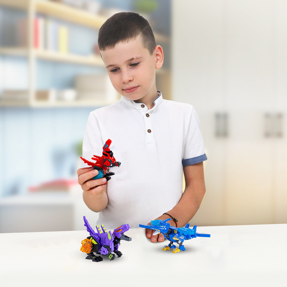 Динозавр-трансформер Dinoster - Пурпуровий Раптор-бот Дніпро - фото 13