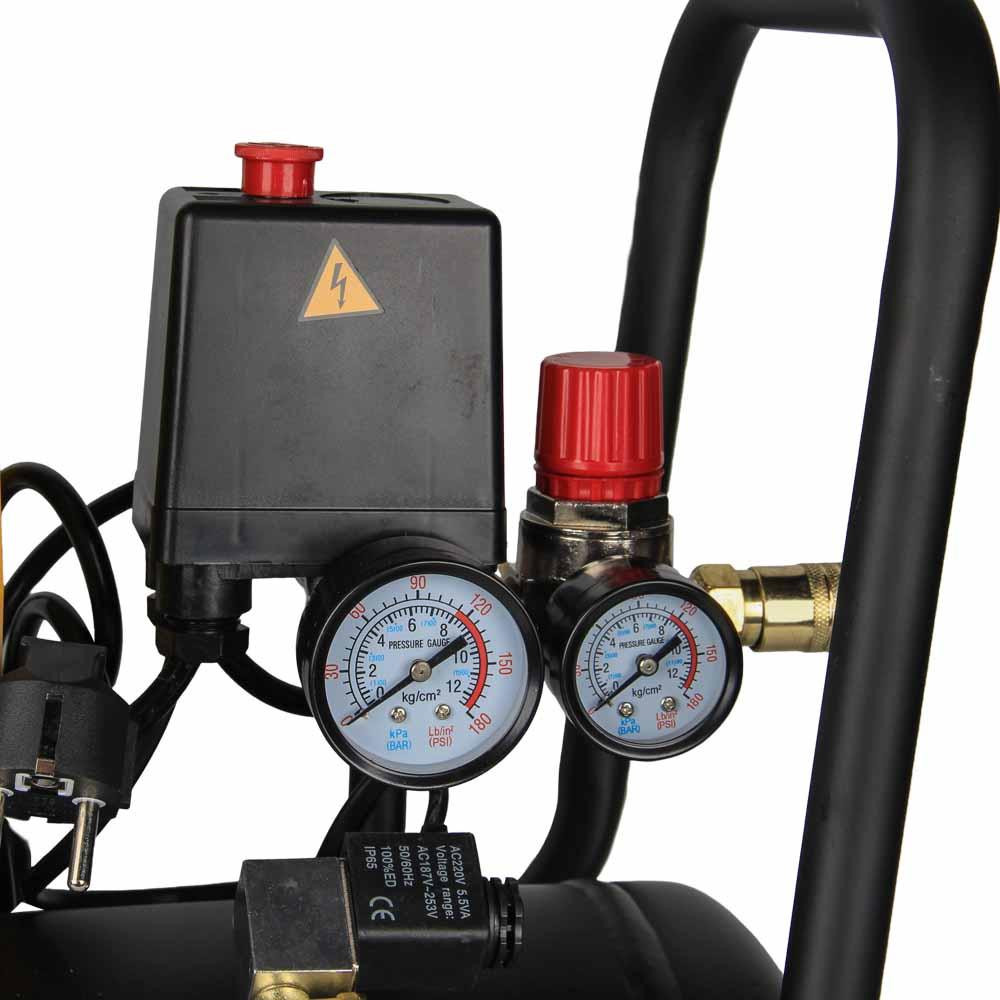 Компресор двоциліндровий безоливний 1.1кВт 1400об/хв 160 л/хв 8бар 58 дБ 24 л SIGMA (7042521) Київ - фото 4