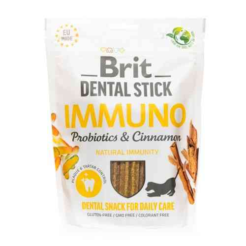 Ласощі для собак Brit Dental Stick Immuno для міцного імунітету, пробіотики та кориця, 7 шт, 251 г Київ