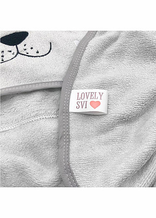 Рушник бамбук / махра Lovely Svi дитяче з капюшоном для ванної, басейну, пляжу - 70 х100 см Сірий Зайчик (150122) Київ - фото 3