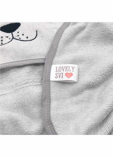 Полотенце  бамбук / махра Lovely Svi детское с капюшоном для ванной, басейну, пляжу - 70 х100 см Серый Зайчик Киев - изображение 3
