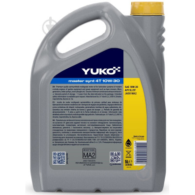 Моторное масло Yuko MASTER SYNT 4T 10-30 API SL/CF 5л (4823110405512) Винница - изображение 2