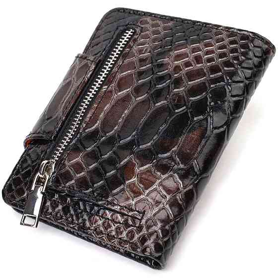 Фактурне жіноче портмоне середнього розміру з натуральної шкіри з тисненням під змію CANPELLINI 21805 Різнокольорове Київ