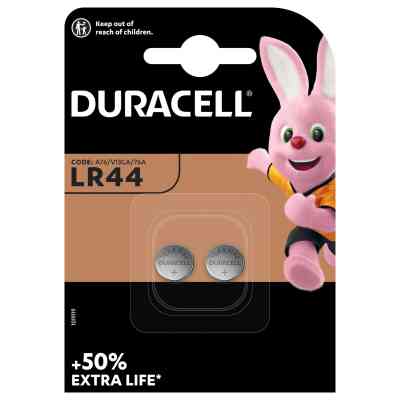 Батарейка Duracell LR44 1.5V спеціалізована лужна типу таблетка, 76A/A76/V13GA, 2шт. в упаковці (5000394504424 / 5007795) Вінниця