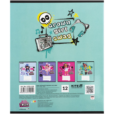 Тетрадь Kite LOL, 12 листов, косая линия (LO25-235) Винница - изображение 9