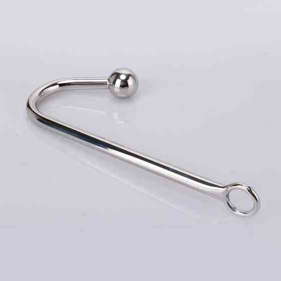 Сталевий анальний гак з кулею - Сріблястий - Анальні іграшки Вінниця