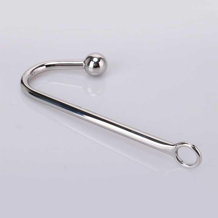 Сталевий анальний гак з кулею - Сріблястий - Анальні іграшки Вінниця - фото 4