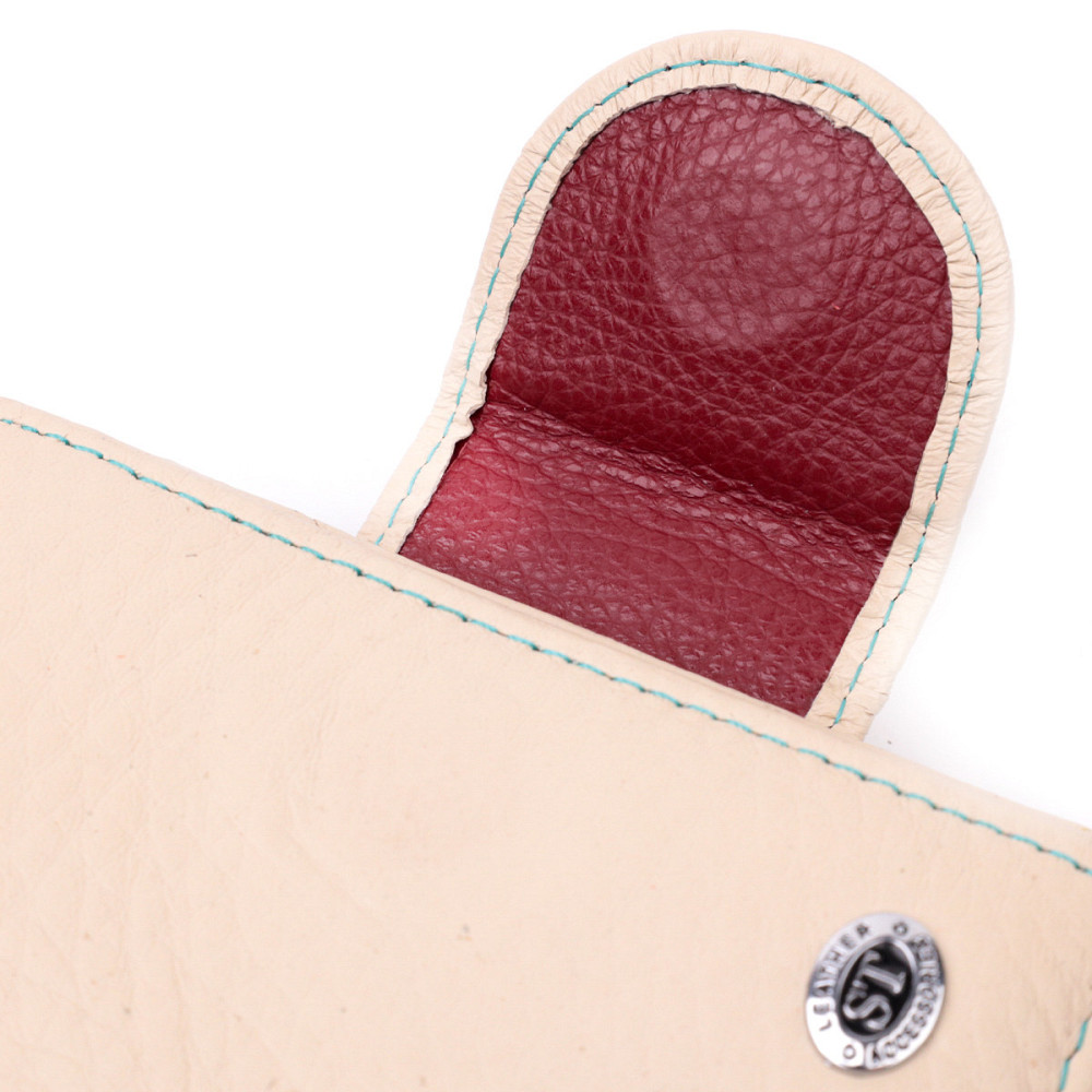 Оригинальное кожаное портмоне с монетницей снаружи для женщин Белый (ST Leather) Киев - изображение 7