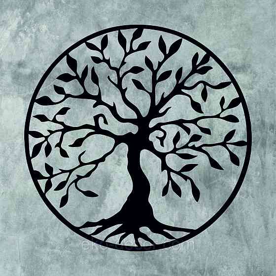 Декоративное настенное 3D Панно «Дерево в кругу» Декор на стену с объемом Киев