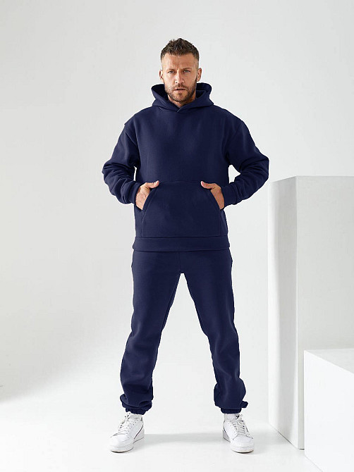 Чоловічий спортивний теплий костюм на флісі Темно-синій 50/52 Харків - фото 3