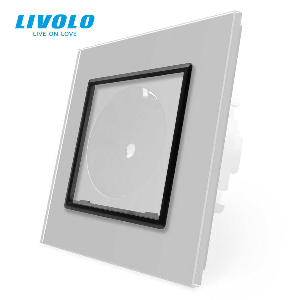 LIVOLO Декоративний ободок для розетки LIVOLO чорний 5 шт (DF10-12) Коломыя - изображение 5