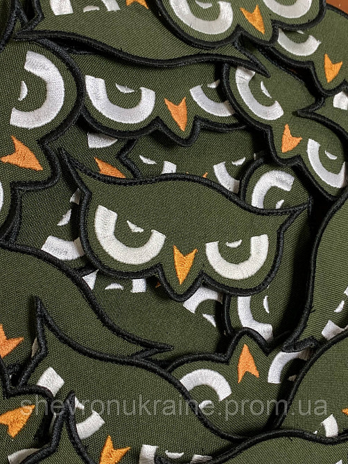 Шеврон очі сови (Форма контурна. На липучці) Розмір 10x5см Київ - фото 3