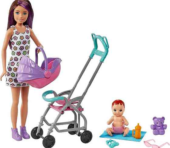 Игровой набор Кукла Барби Няня с куклой, тележкой и малышом Уценка. Харьков
