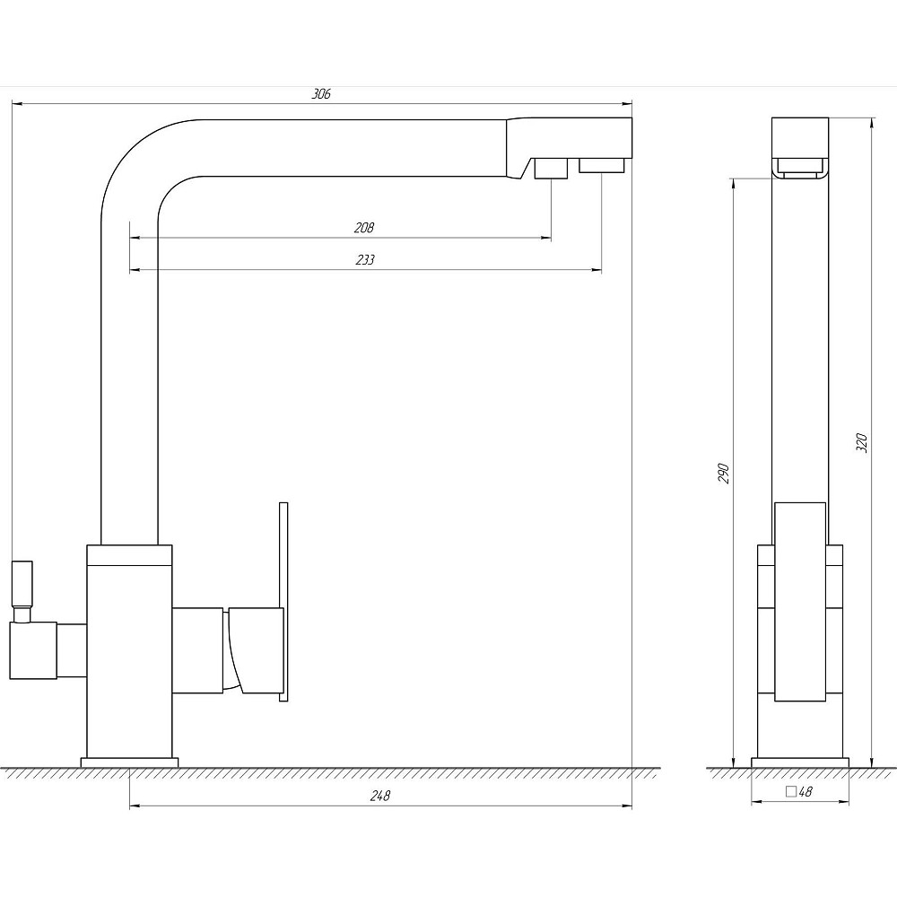 Змішувач для кухні під осмос Globus Lux LAZER GLLR-0100-8-STSTEEL Тернопіль - фото 6