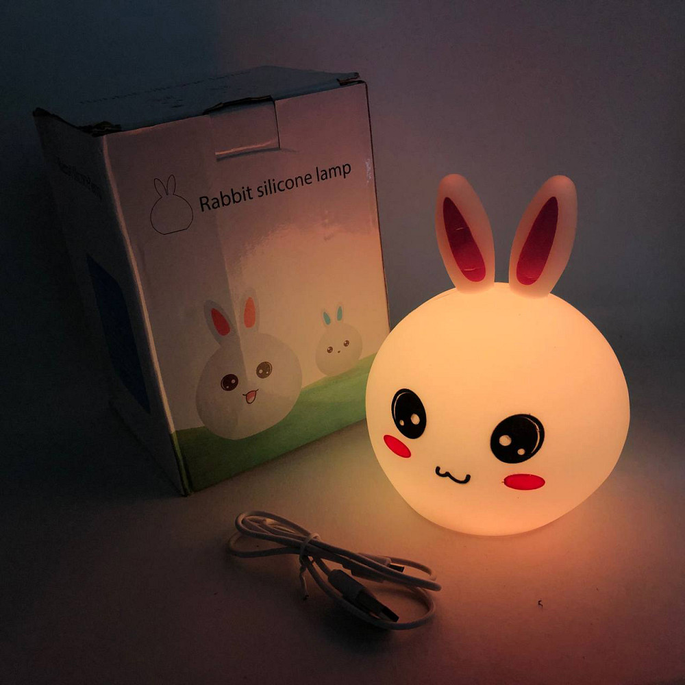 Ночник для детей работает от аккумулятора зайчик, Ночник для маленького детей настольный BX-96 Львов - изображение 1