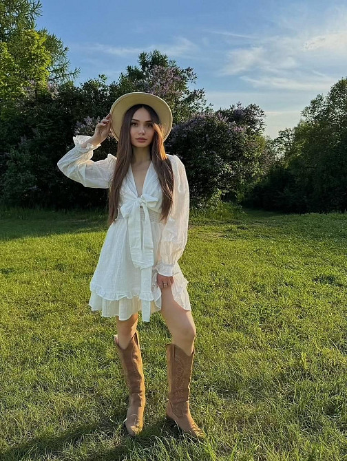 Женское легкое романтичное мини платье из льна Одесса - изображение 6