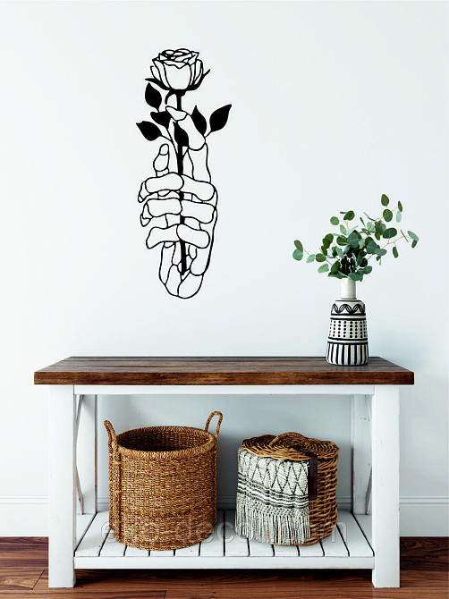 Декоративне настінне Панно «Рука з трояндою» Декор на стіну 70*26 см, Чорний Київ - фото 6