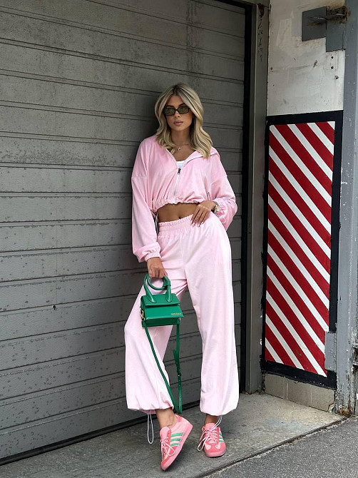 Жіночий велюровий костюм із плюш велюру Рожевий 42/46 Харків - фото 4